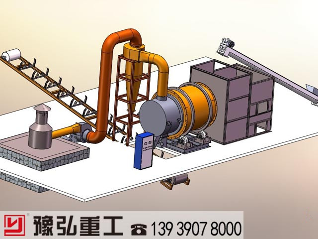 沙子干燥机三维立体场景图